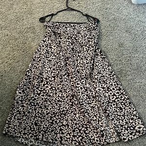 Brown and tan cheetah print long skirt
